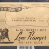 Lone Ranger Butternut Bread Safety Club Membership Card